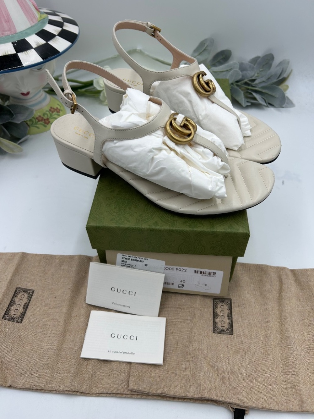 Women’s Gucci GG Marmont Matelasse Leather Thong Sandal. Size 10/fits 10.5 US - Picture 9 of 10